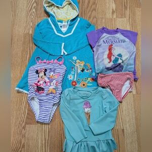 Disney Frozen Cover-Up Little Mermaid Minnie Mouse Swimsuit Toddler Girl 3T